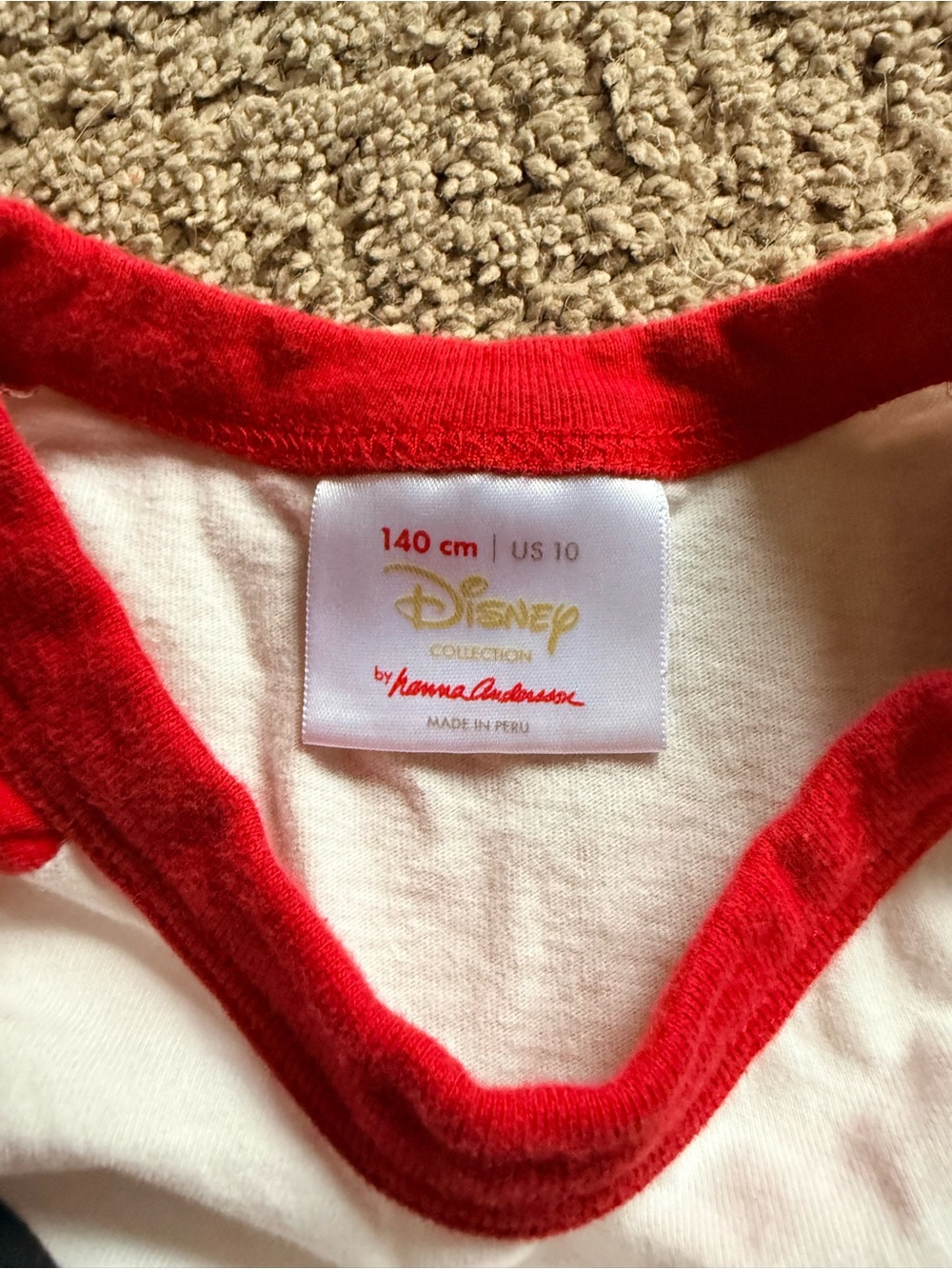 Hanna Anderson Red & White Mickey Mouse Raglan Kids Shirt - Picture 2 of 2
